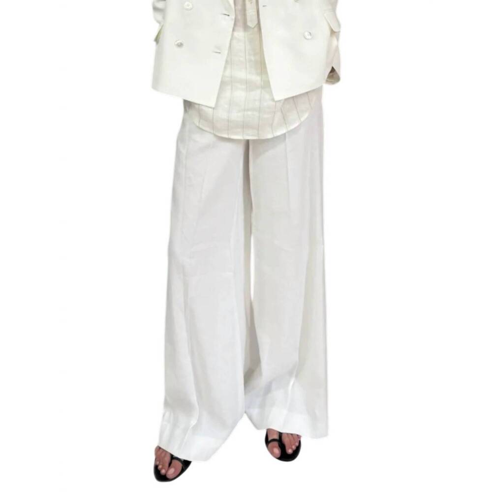 NEW KULSON courtney wide leg pants in ivory linen